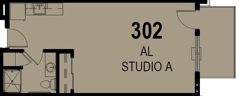 Sign for Studio A, Room 302.