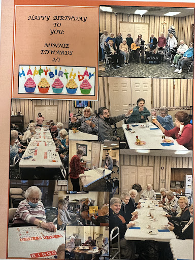 A joyful birthday celebration with seniors engaging in fun activities and enjoying each other's company.