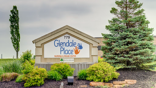 Entrance sign of Glendale Place, a nursing and rehabilitation center.