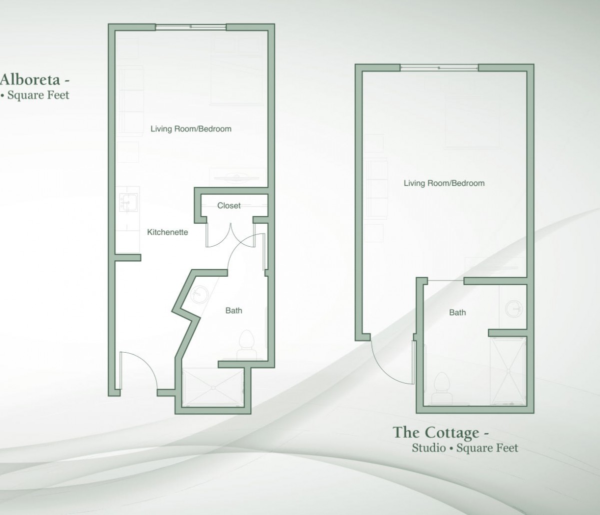 Floor plans of a listed building and a cottage.