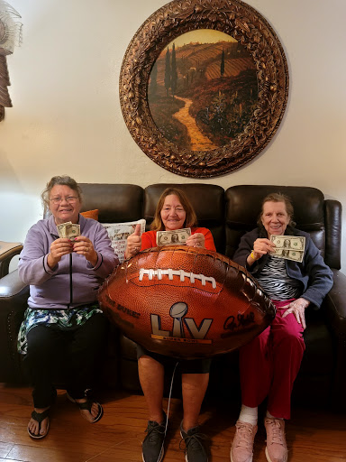 A joyful family moment celebrating football together!