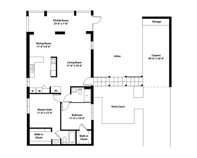 A detailed floor plan of a residential property showing the layout of rooms and outdoor areas.