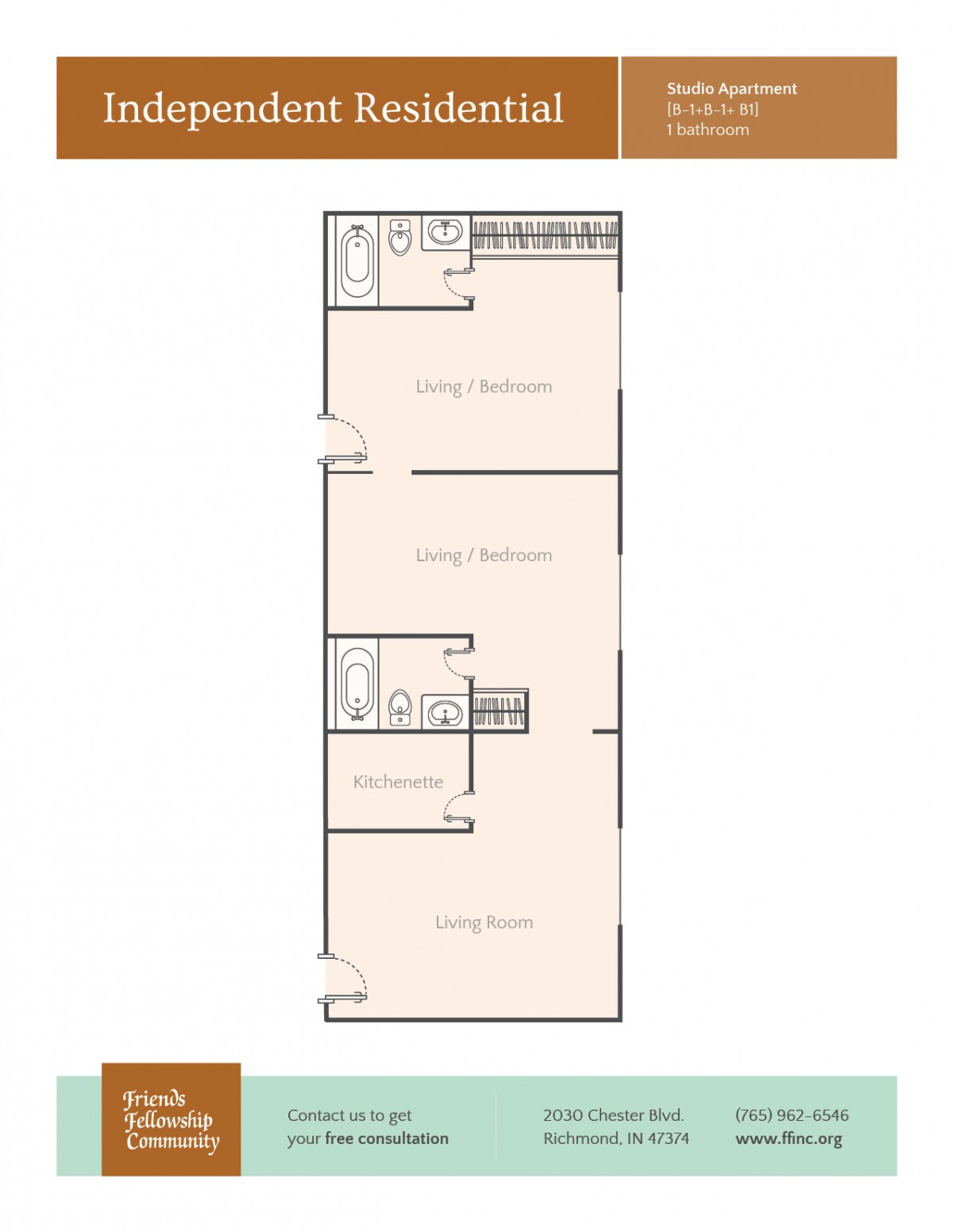 A floor plan showing the layout of an apartment with labeled rooms including a kitchen, living room, and bathroom.