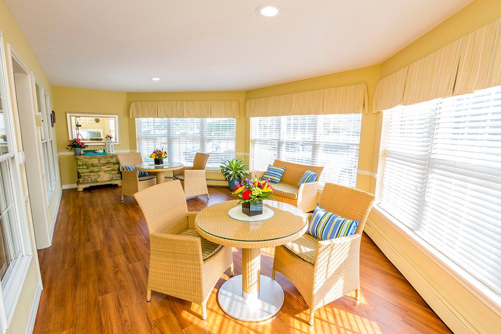 A bright and cozy living room with modern furniture and abundant natural light.
