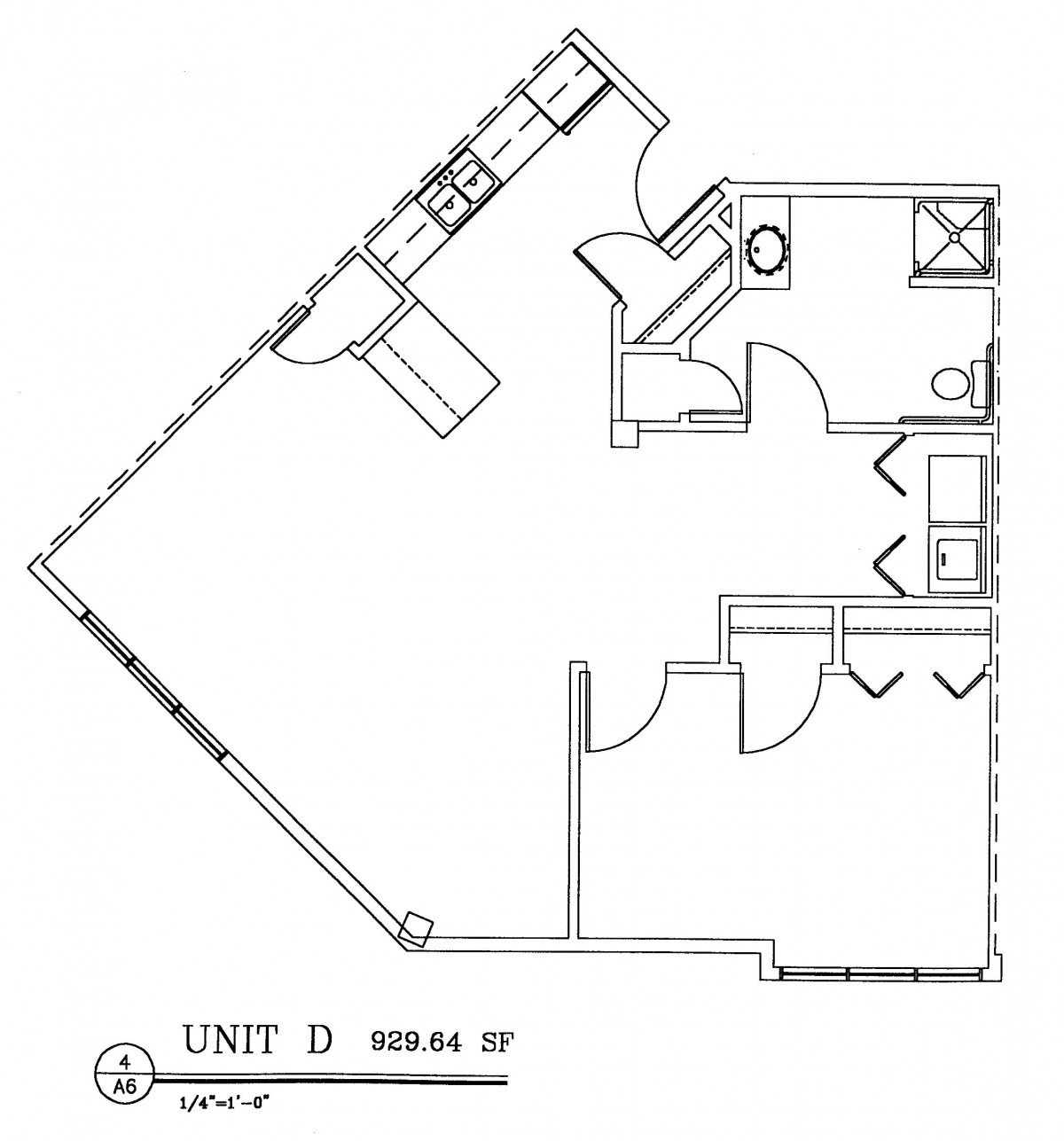Architectural floor plan of a residential unit.
