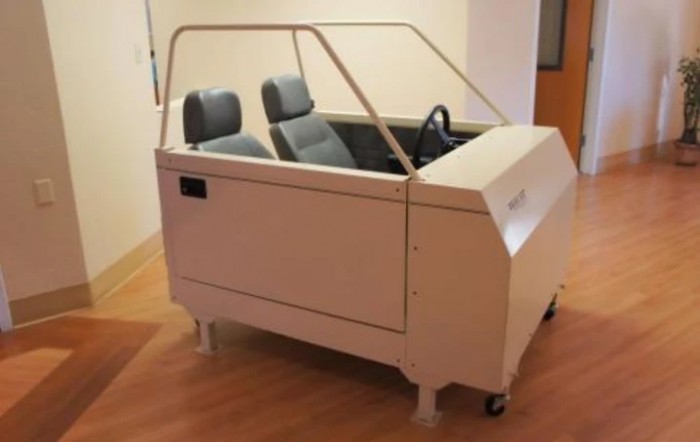 A minimalist concept car showcasing a unique, boxy design.