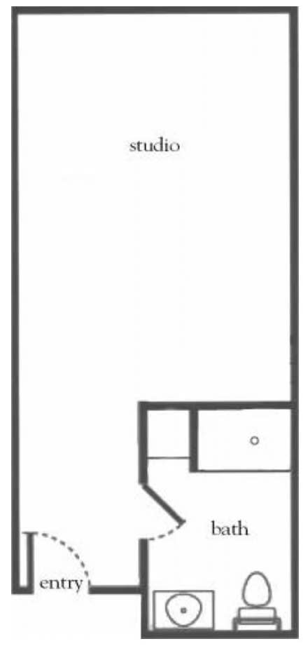 A simple architectural floor plan design.