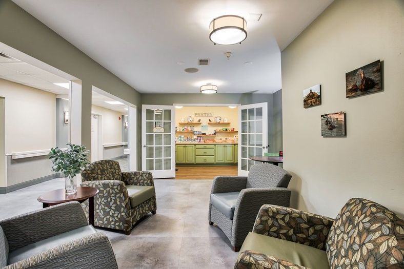 A well-designed lobby area with comfortable seating and modern decor.
