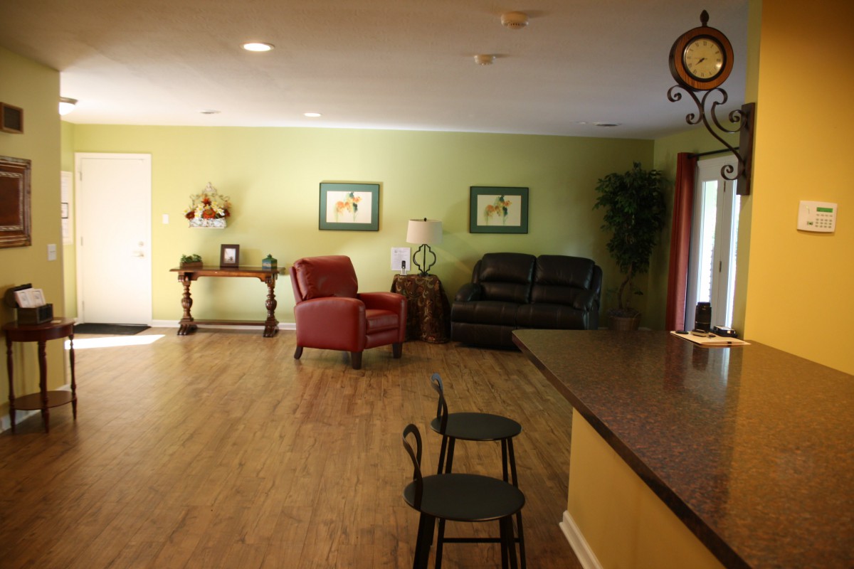 A cozy living room with comfortable seating and stylish decor.
