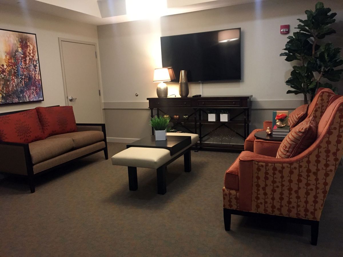 Cozy living room with comfortable seating and modern decor.