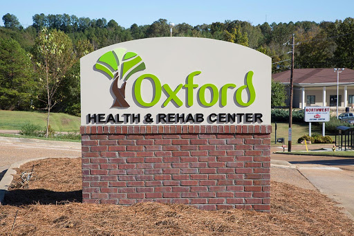 Signage for the Oxford Health & Rehab Center.