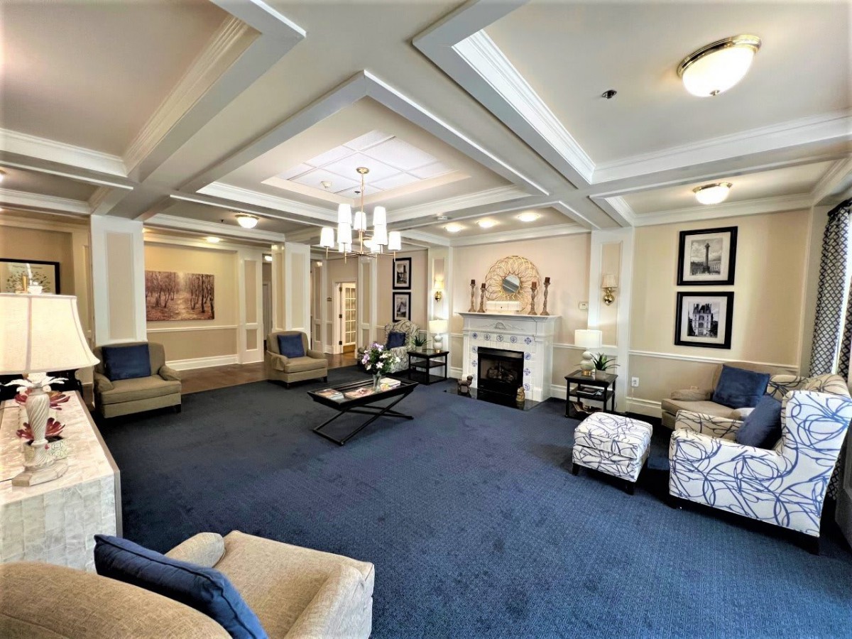 Elegant and spacious living room with modern decor.