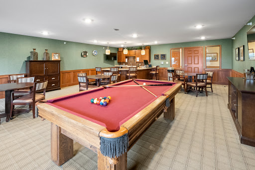 A cozy recreation room featuring a pool table, perfect for leisure and entertainment.