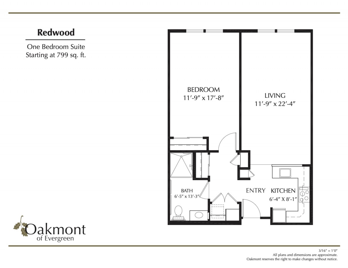 A floor plan of a one-bedroom apartment suite measuring approximately 700 square feet.