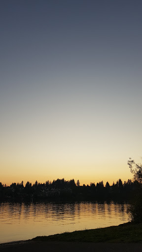 A serene sunset painting the sky with soft hues.