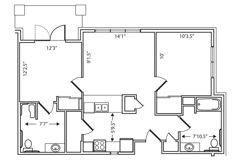 A detailed floor plan showing room dimensions and layout.