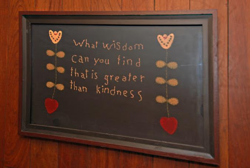 A decorative piece featuring a thought-provoking quote about the value of kindness.