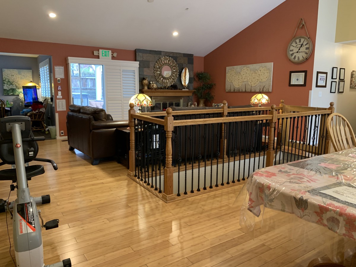 Interior view showing living room, fireplace, or seating.
