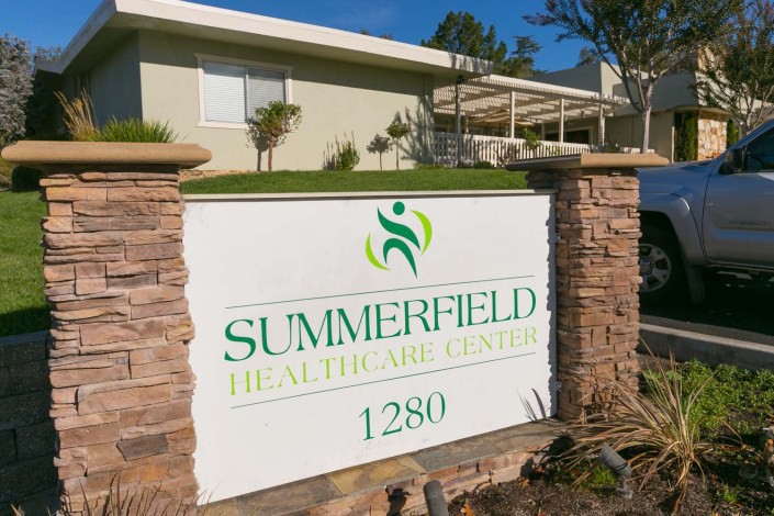Entrance sign for Summerfield Healthcare Center.
