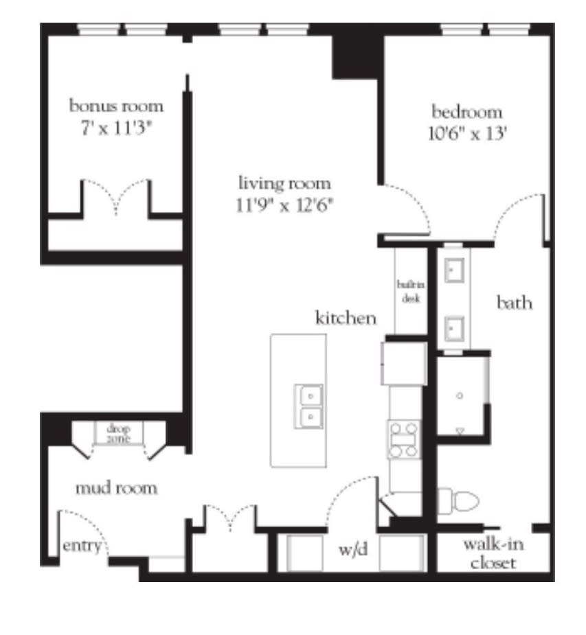 A detailed floor plan of an apartment with designated rooms and measurements.