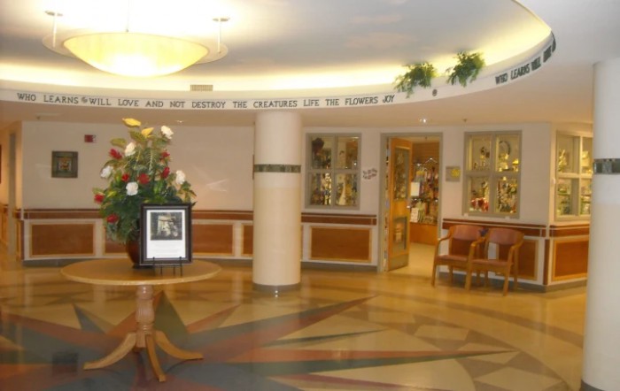 A cozy hotel lobby with elegant decor and comfortable seating.