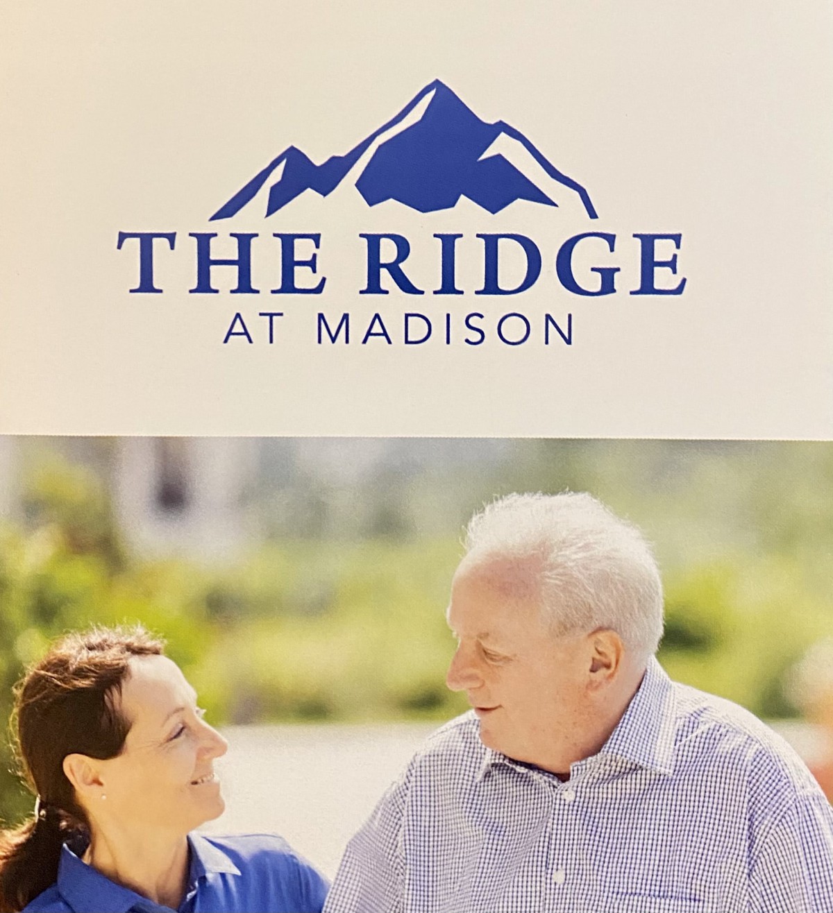 An elderly couple enjoying time together at The Ridge at Madison community.