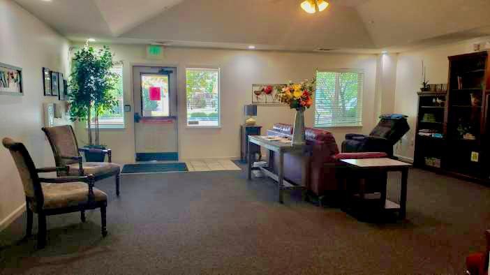 A cozy lobby area with comfortable seating and tasteful decor.