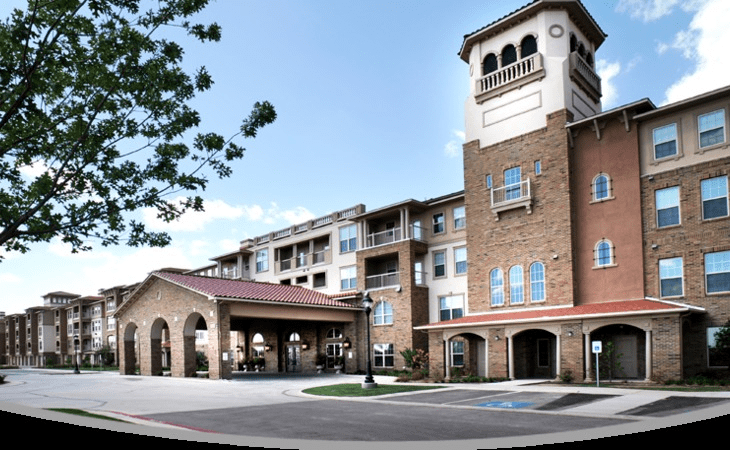 A modern residential building with a distinct architectural design.