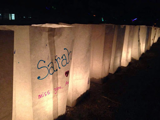 A beautiful display of lanterns illuminating the night, each with a heartfelt message.