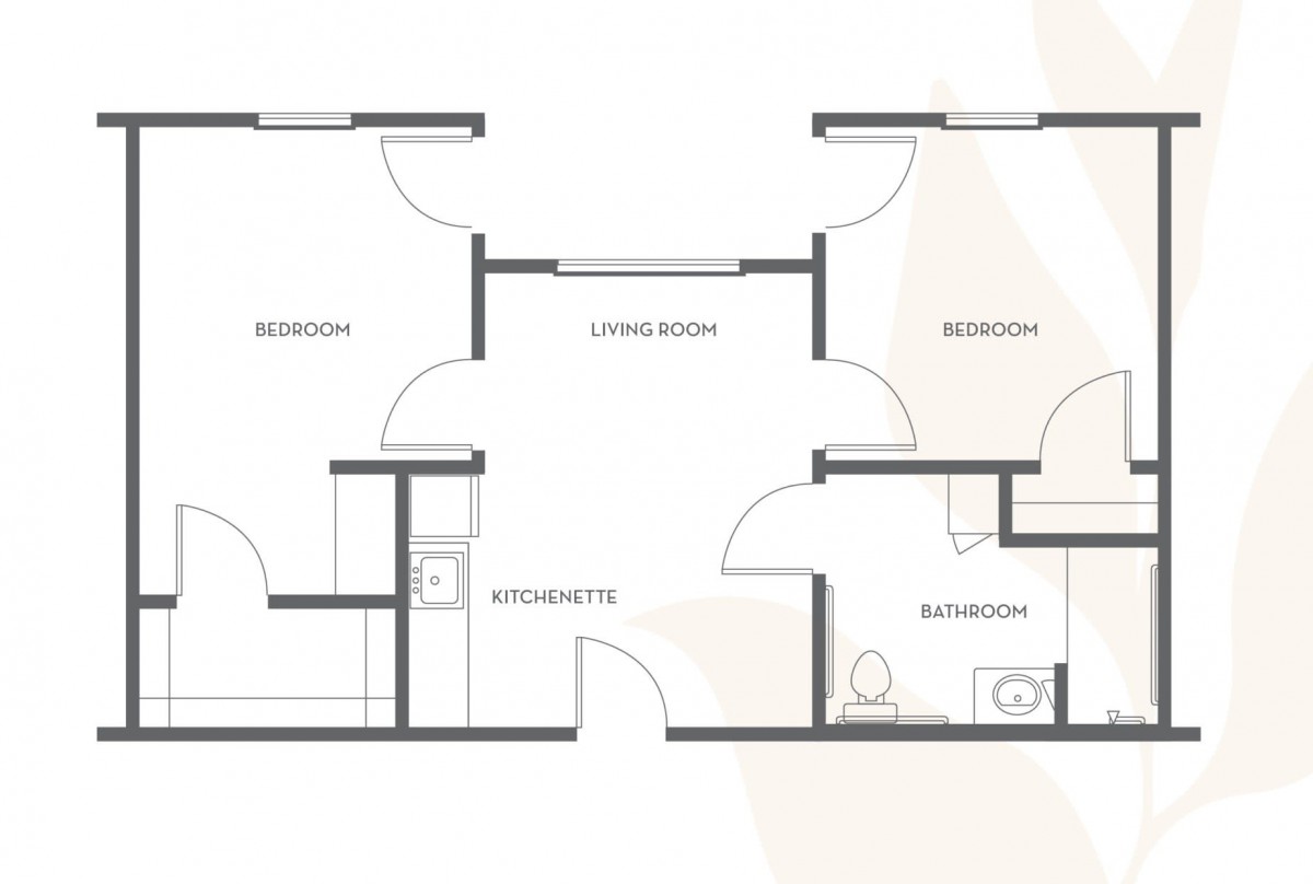 An architectural floor plan showing the layout of a residential space with labeled rooms.