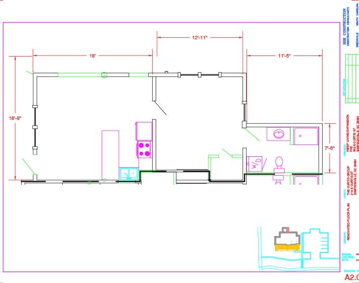 A detailed floor plan showcasing the layout of a residential space with various rooms and fixtures.