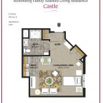 A detailed floor plan of an apartment unit titled 'Castle', showcasing the layout of living spaces.