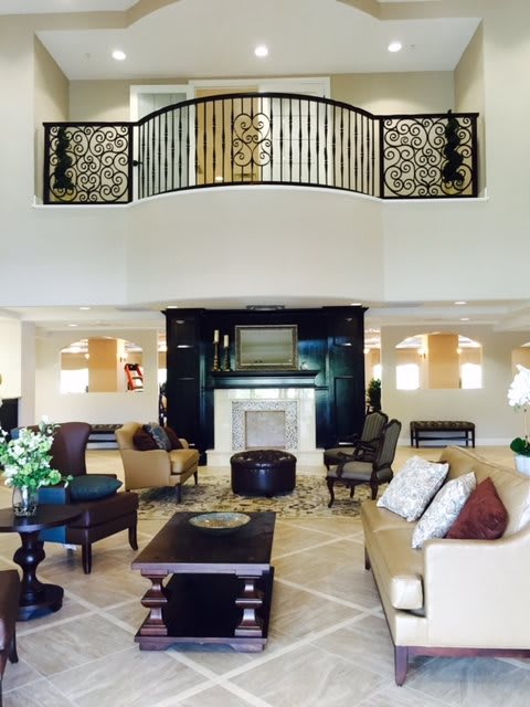 A luxurious living room with elegant furniture and sophisticated decor.