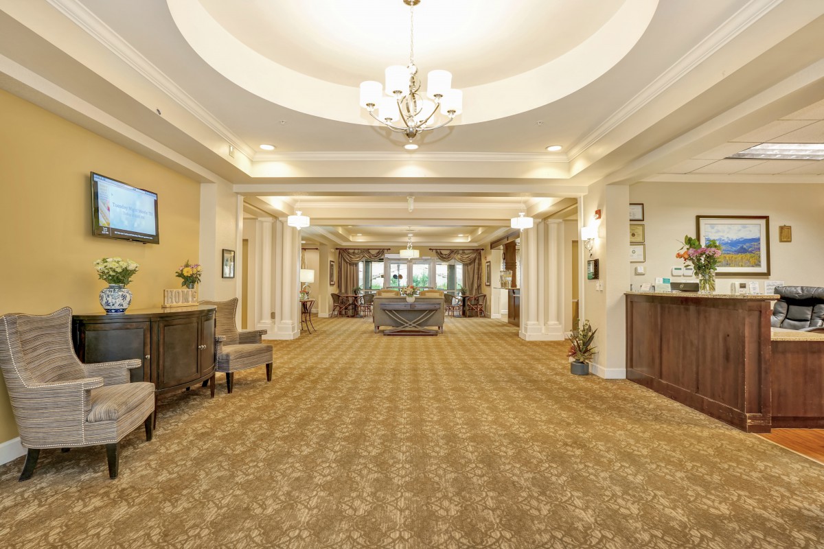 A spacious hotel lobby with elegant decor and a welcoming ambiance.