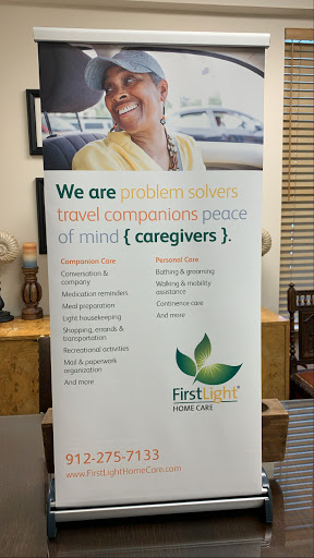 A promotional banner for a caregiving service highlighting their commitment to providing peace of mind for families.
