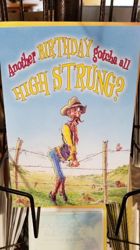 A whimsical cartoon cowboy wondering if everyone is feeling 'high strung.'