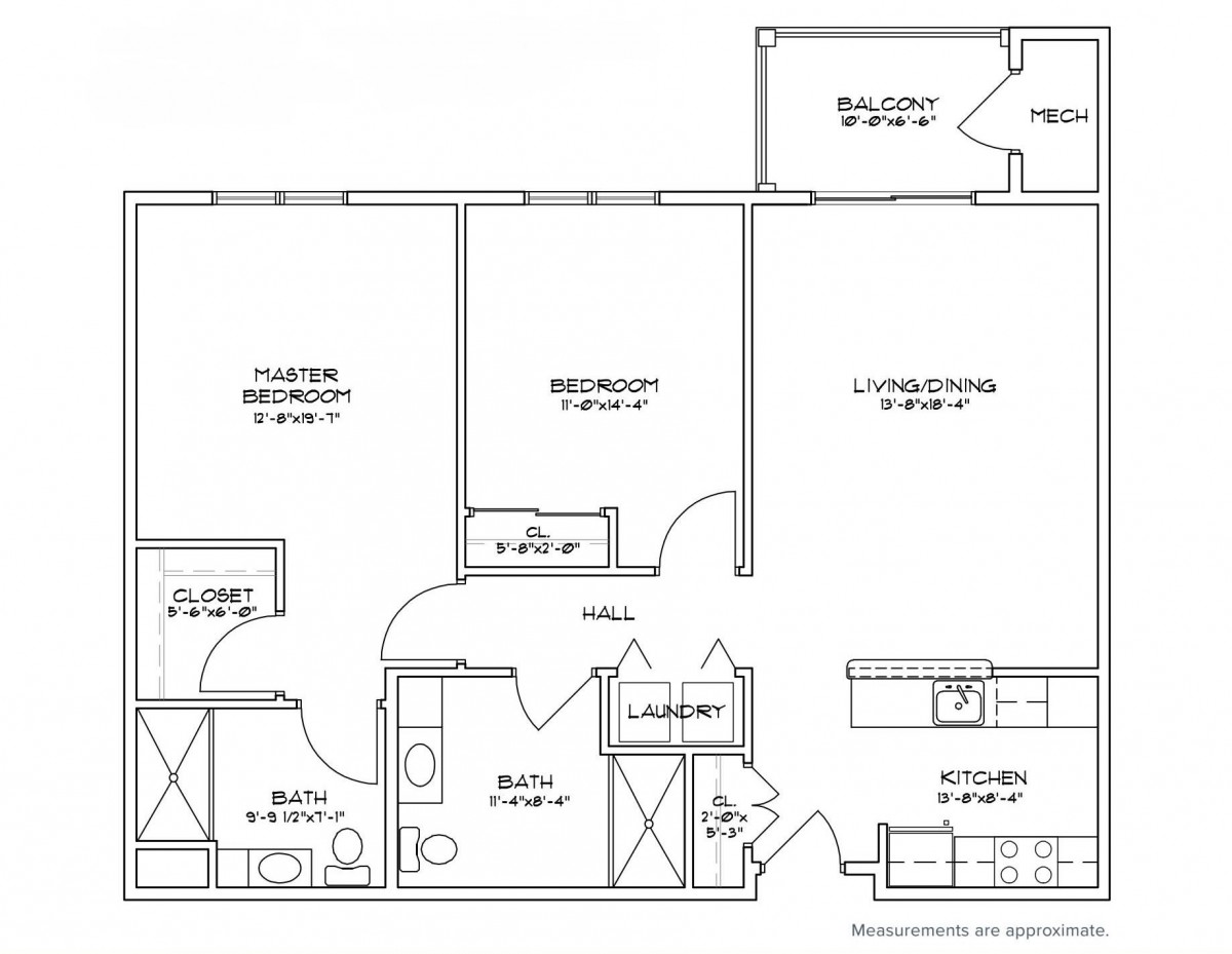 A detailed floor plan of an apartment, showing the layout of rooms including a living room, kitchen, bedroom, and bathroom.