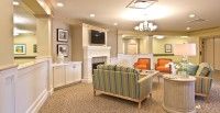 A cozy living room with a fireplace, television, and modern furnishings.