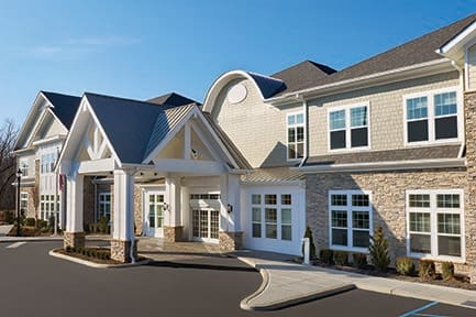 A modern residential building with a stylish architectural design.
