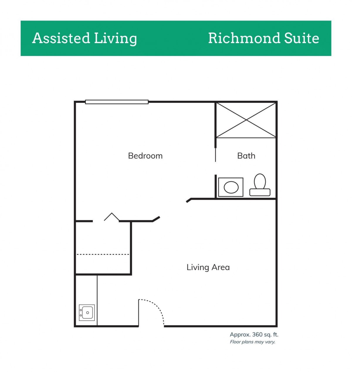 Floor plan of the Richmond Suite for assisted living.