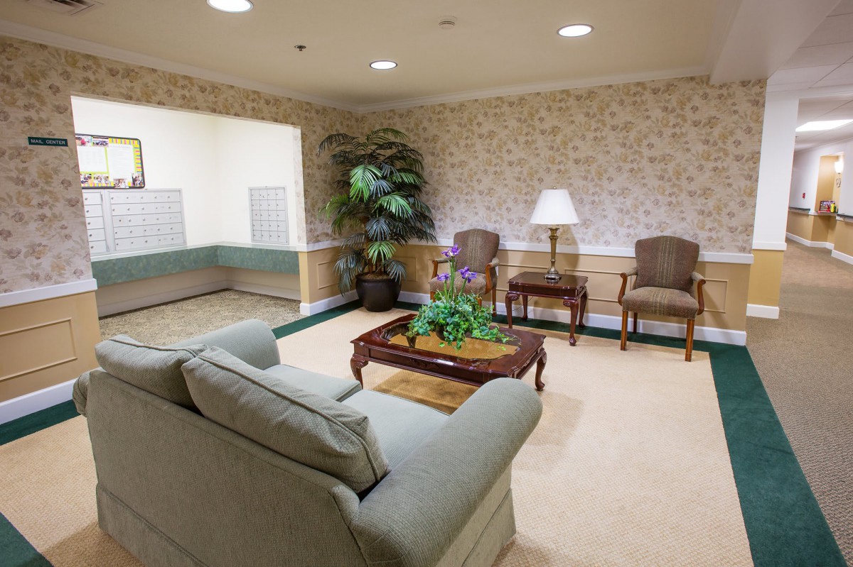 A cozy living room with comfortable seating and elegant decor.