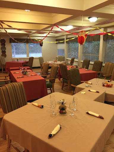 A beautifully decorated dining area ready for a special event.