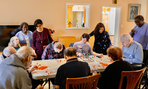 A group of individuals engaged in a lively game session, fostering community and social interaction.