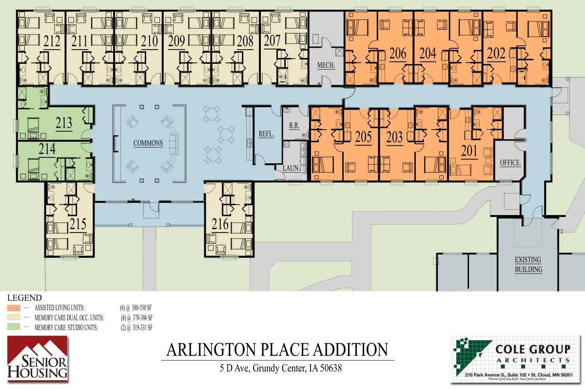 Floor plan of Arlington Place Addition, showcasing room arrangements and layout design.