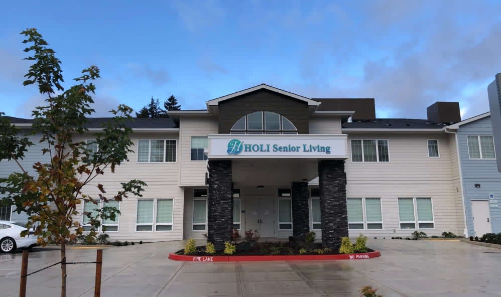 Exterior view of a senior living facility.