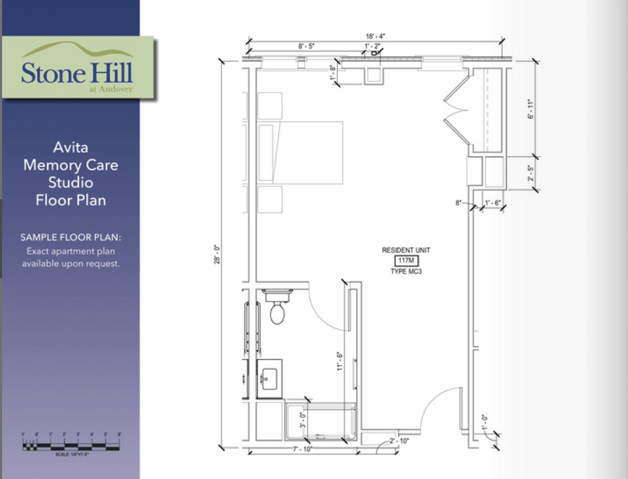 Blueprint layout of a residential unit showing room dimensions and features.