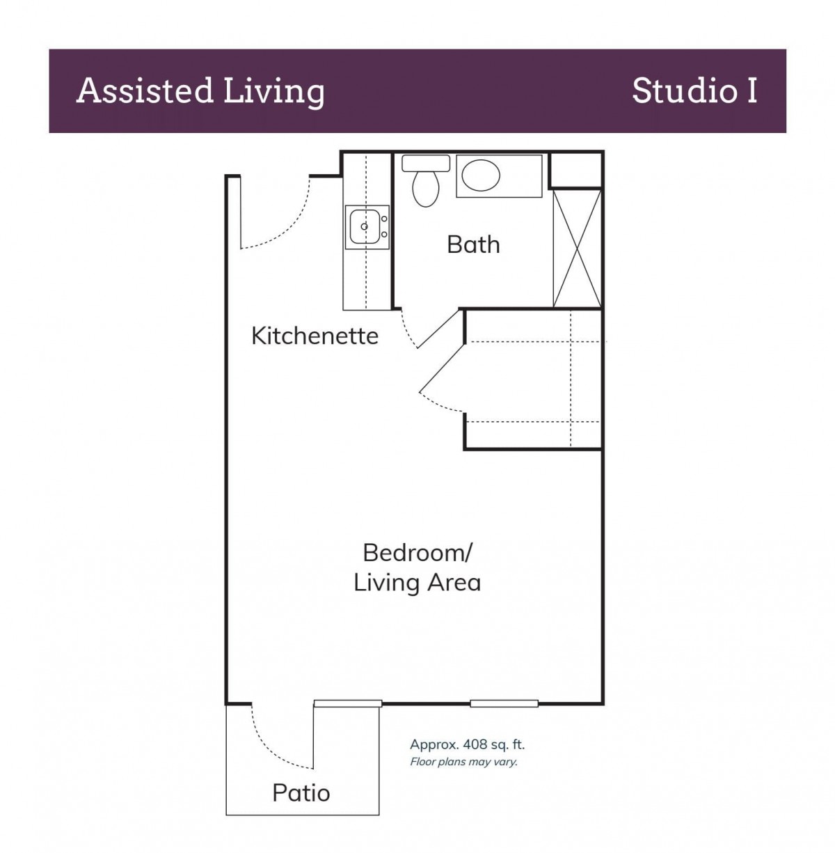 Assisted Living Studio Floor Plan