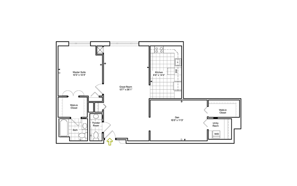 A detailed floor plan depicting the layout of a house, including various rooms and amenities.