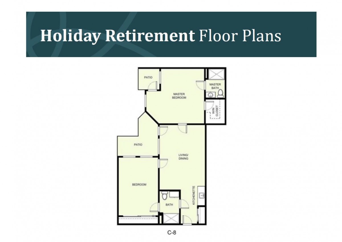 Floor plan for Holiday Retirement community apartment layout.