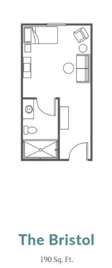 A simple floor plan showcasing a small bathroom layout.